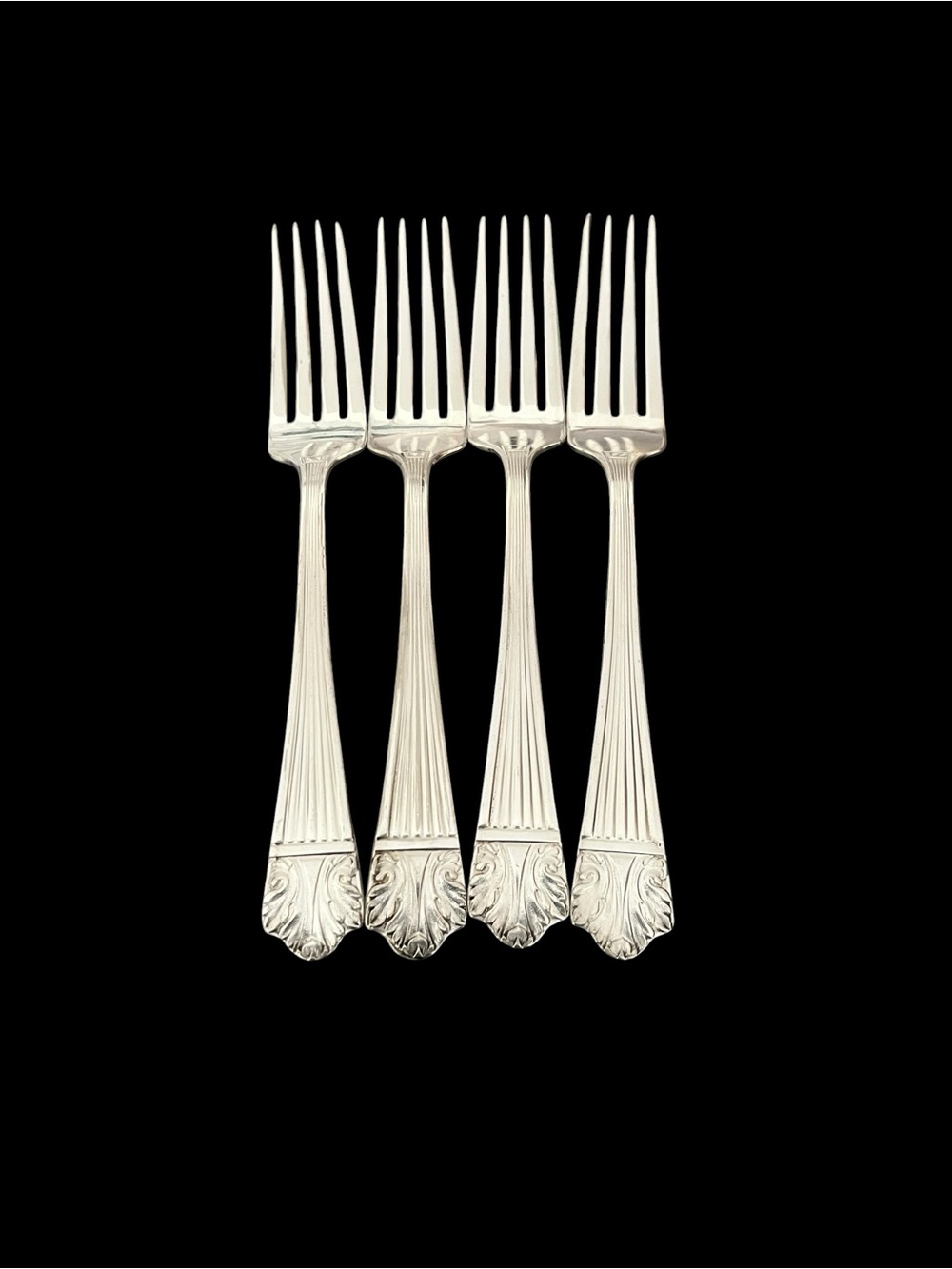 Vintage Lady Esther Design Silver Plate Set of 4 Dinner Forks 1935 Queen Esther